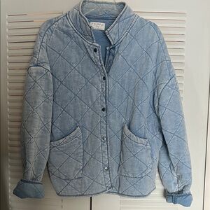 Z Supply Light Blue Quilted Jean Jacket